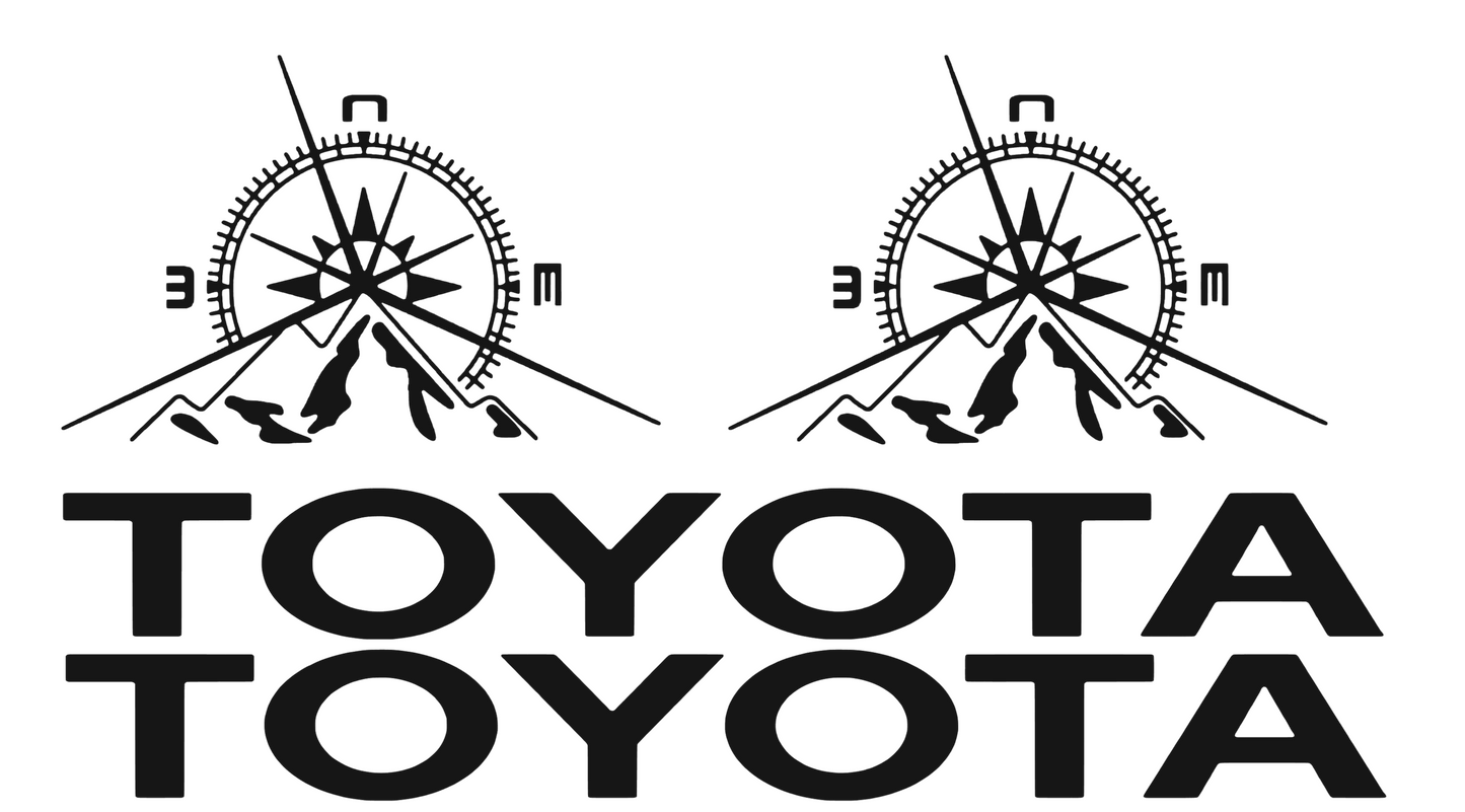 Set 2 Stickere Laterale Toyota cu busola