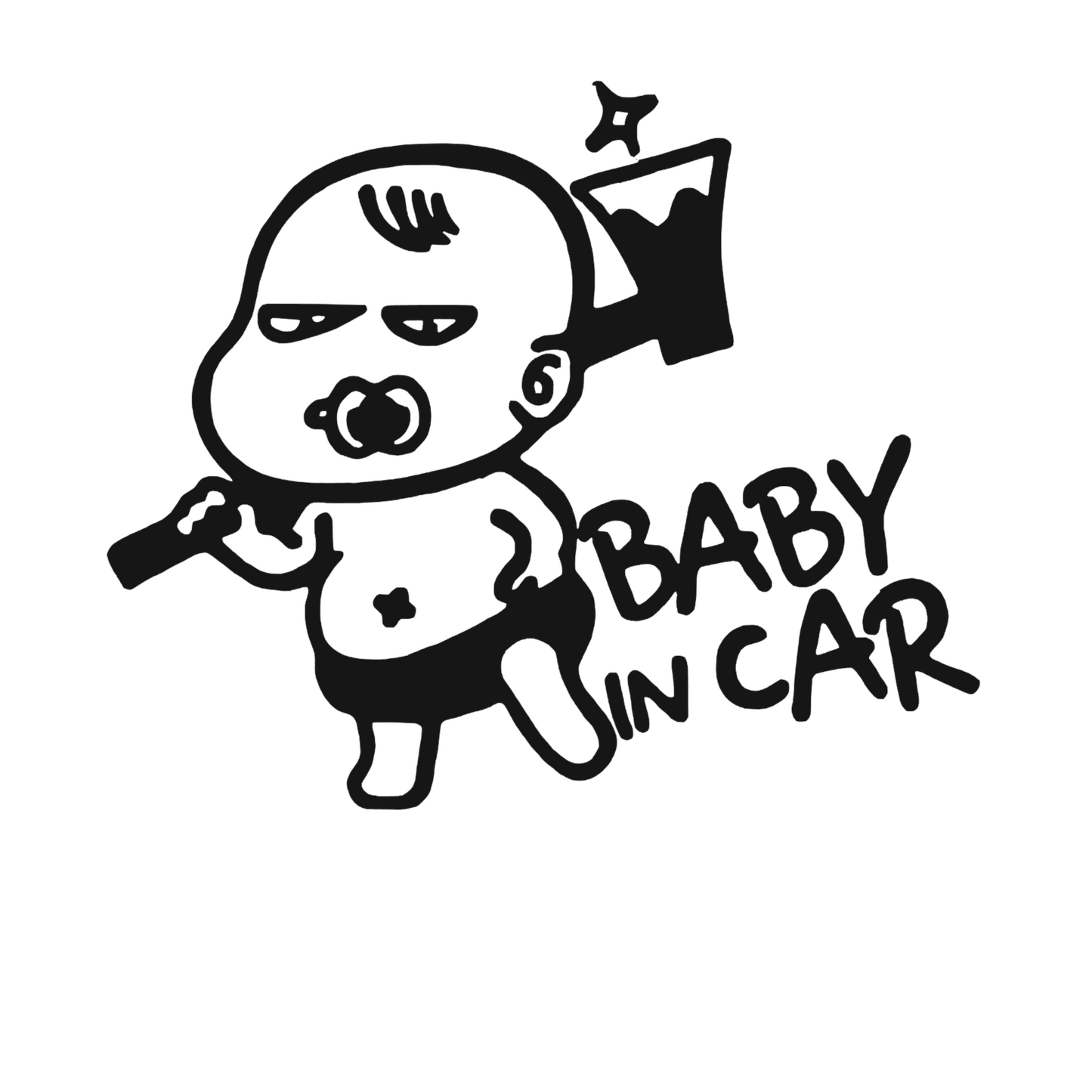 Sticker decorativ, rezistent la apa si soare, baby on board, baby Axe