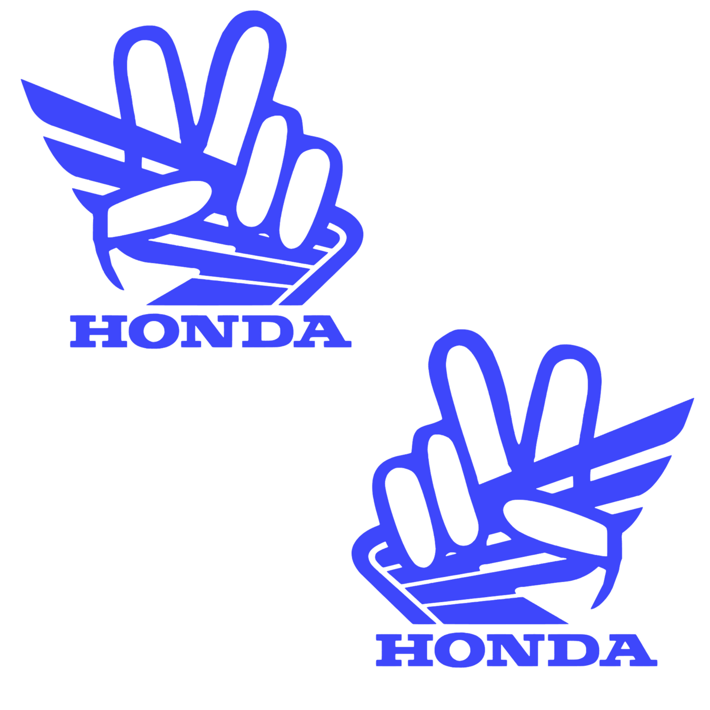 Set 2 stickere decorative, rezistente, auto sau moto, logo Honda cu semnul pacii, stanga si dreapta