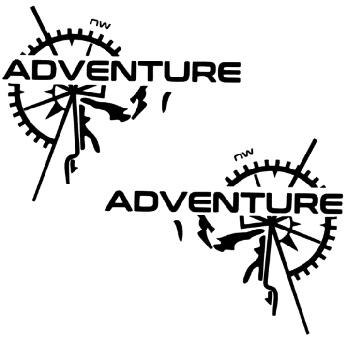 OFERTA LIMITATA Set 2 Stickere Adventure cu Busola (stanga+dreapta) - NEGRU
