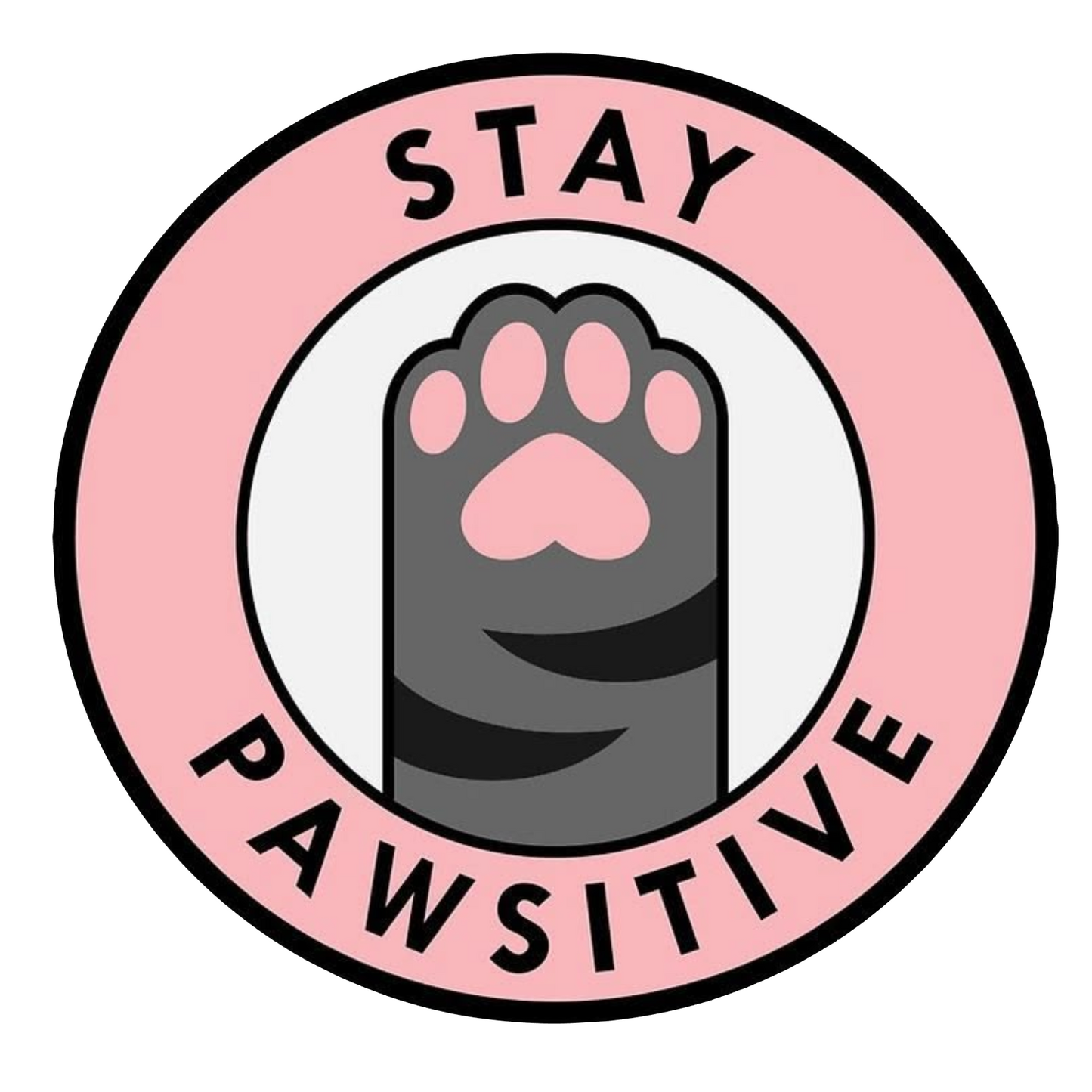 Sticker Stay Pawsitive – Lăbuță de Pisică, Autocolant Decorativ Amuzant