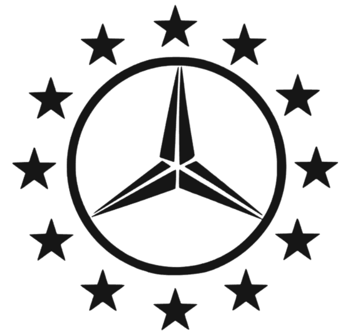 Sticker Sigla Mercedes cu stele