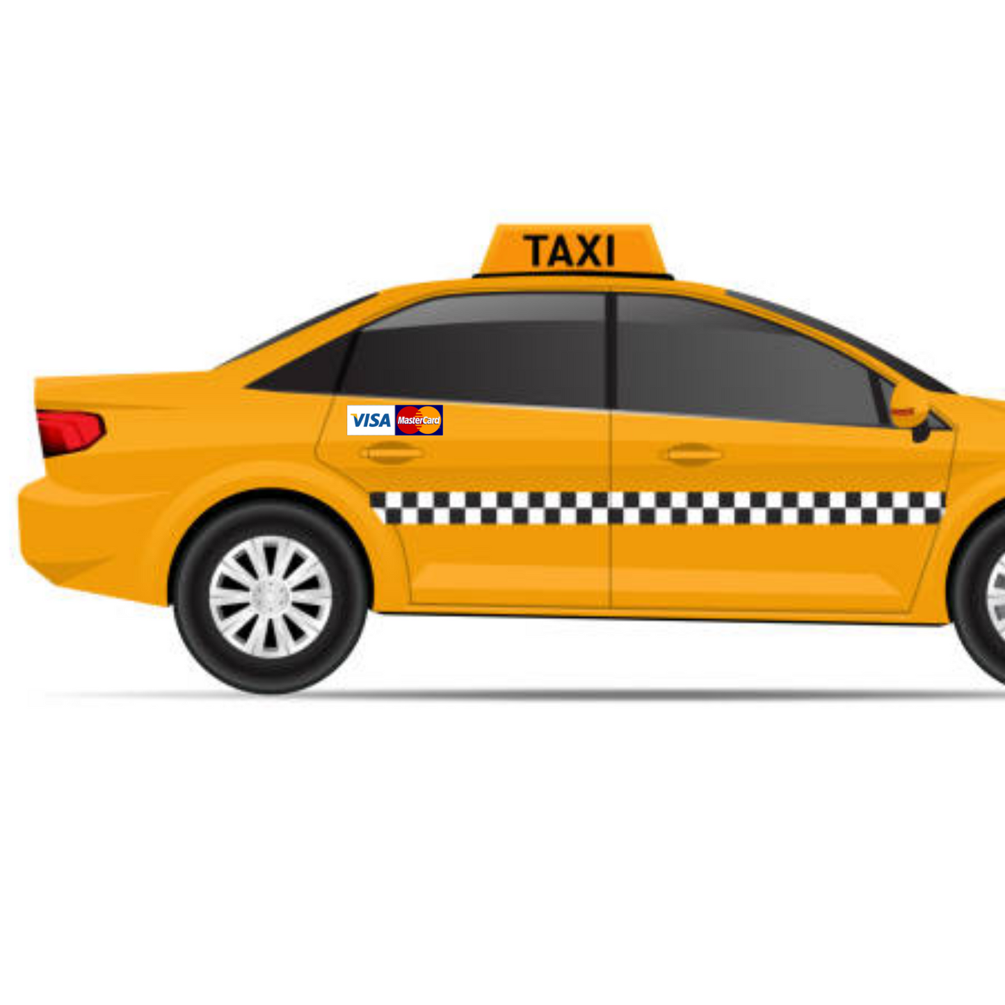 Set 2 Autocolante, placute magnetice Plata cu cardul, pentru taxi, rezistente