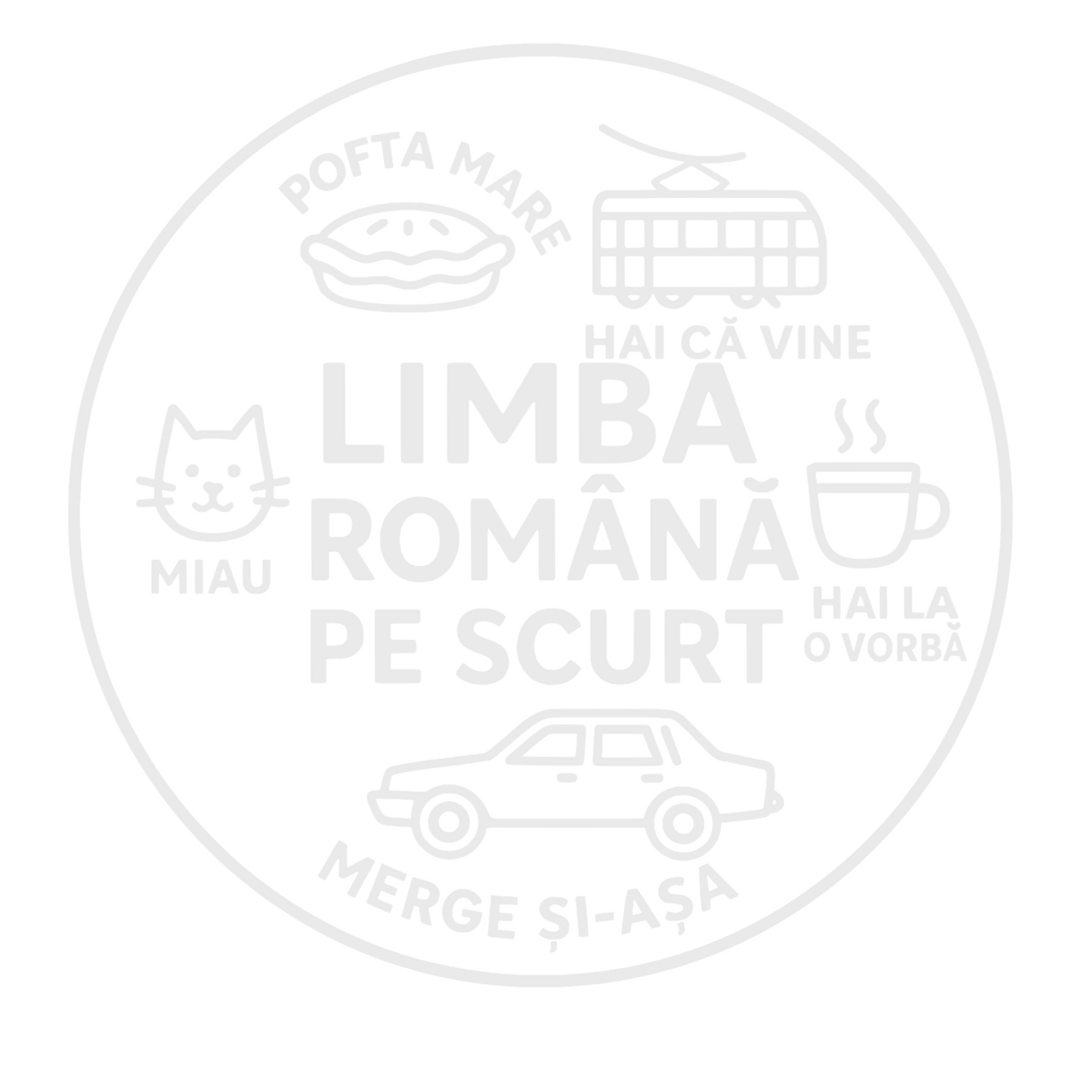 Sticker decorativ amuzant, limba romana pe scurt