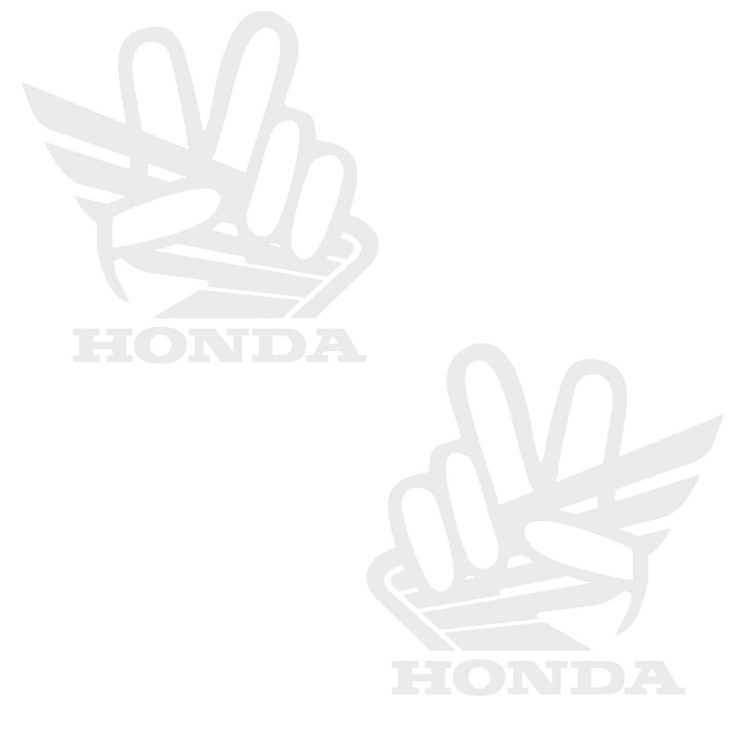 Set 2 stickere decorative, rezistente, auto sau moto, logo Honda cu semnul pacii, stanga si dreapta