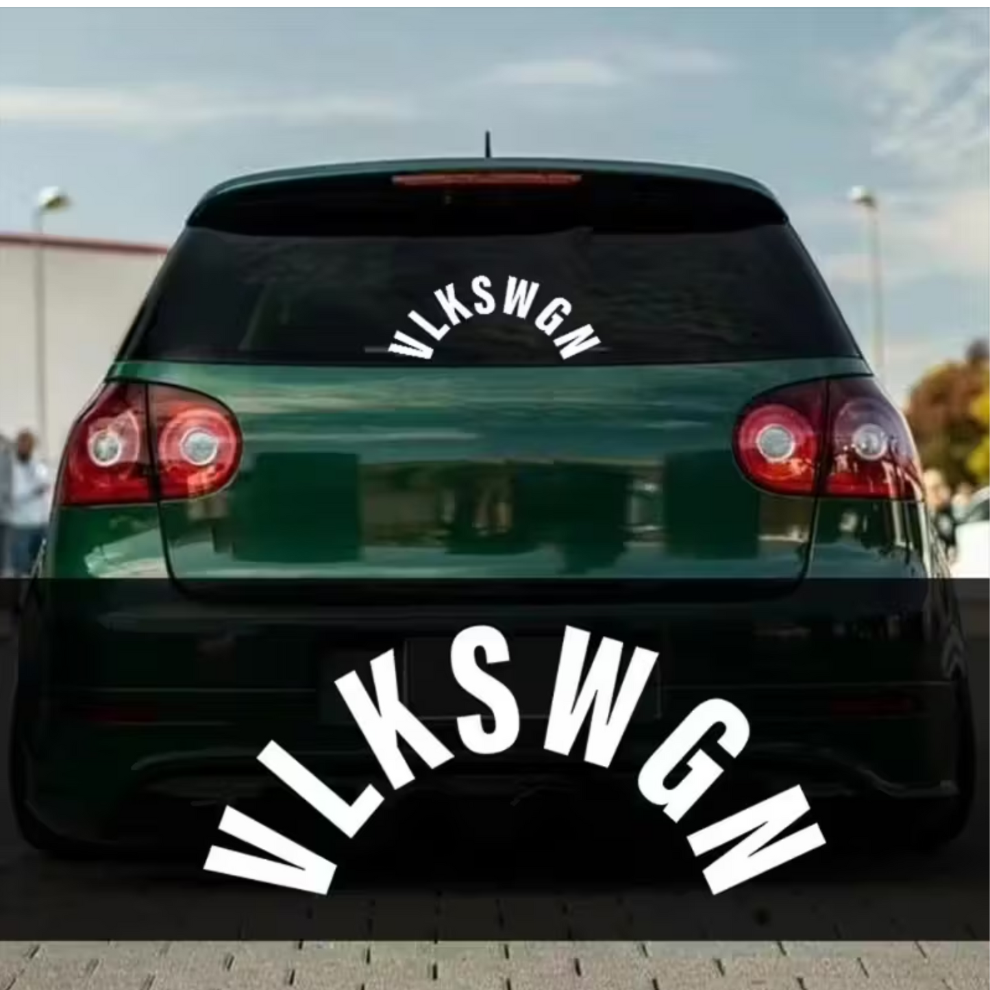 Sticker auto pentru luneta Volkswagen, V L K S W G N
