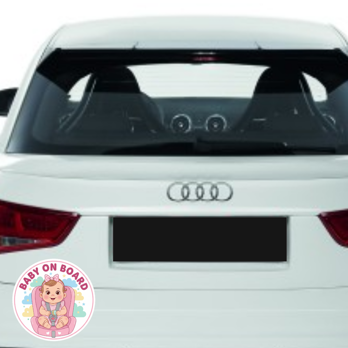 Sticker auto rezistent Baby on Board, fata in scaunel