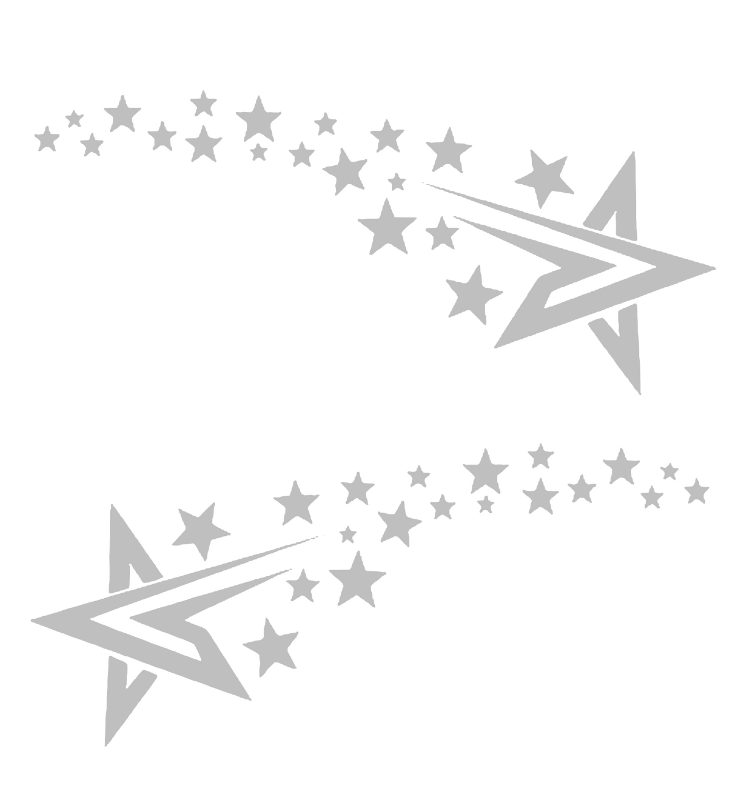 Set 2 stickere auto, stea meteorica, rezistente la apa si UV