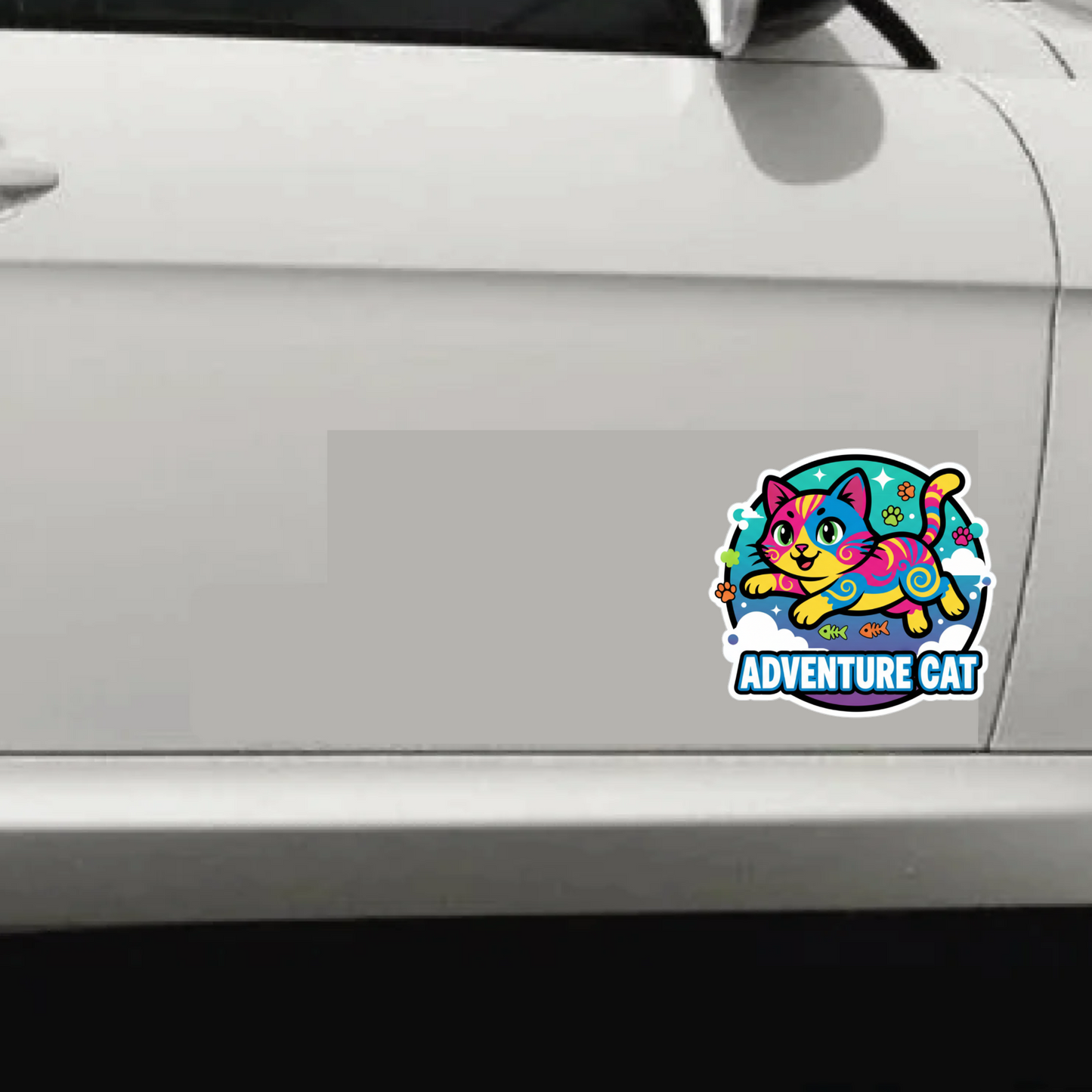 Sticker auto rezistent, pisica, cat adventure