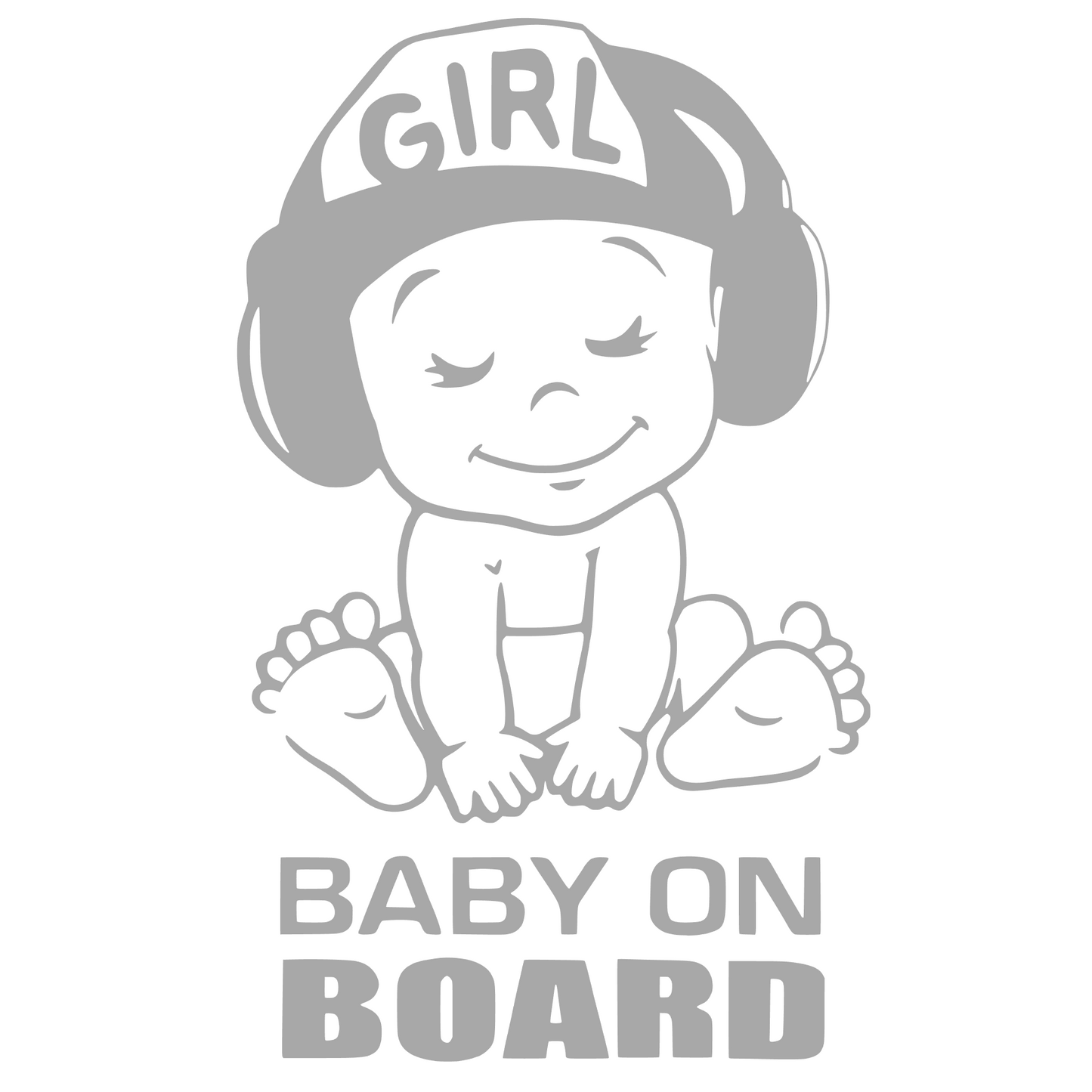 Sticker baby girl on board