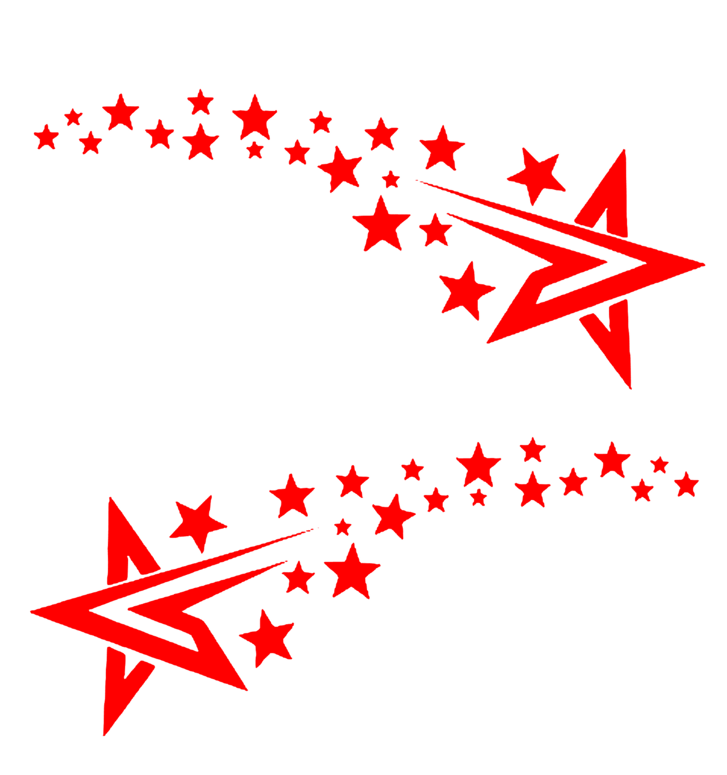 Set 2 stickere auto, stea meteorica, rezistente la apa si UV
