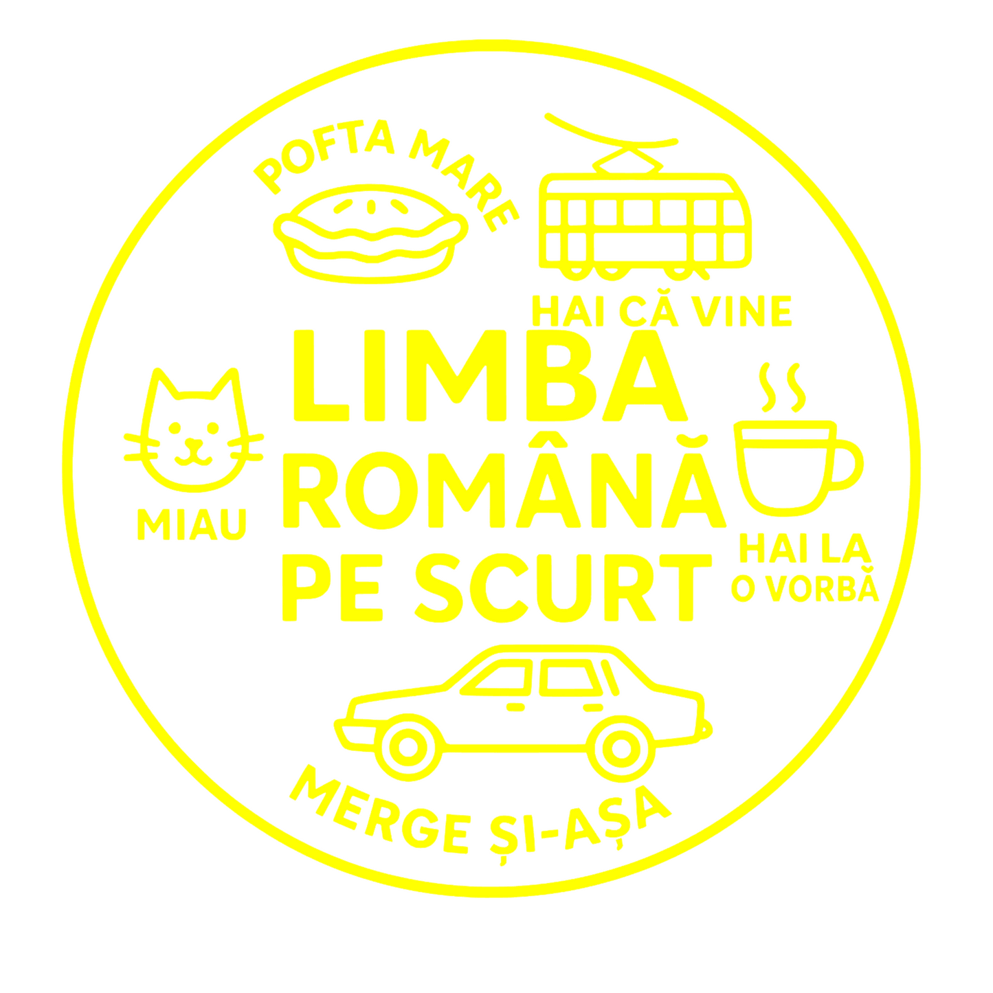 Sticker decorativ amuzant, limba romana pe scurt