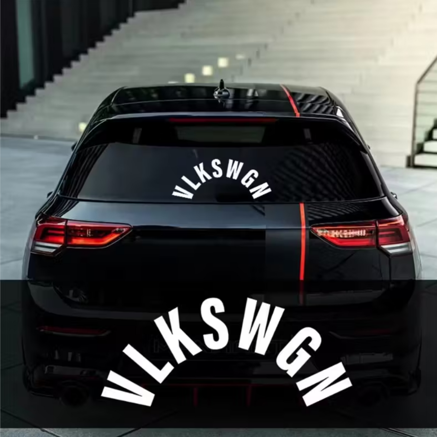 Sticker auto pentru luneta Volkswagen, V L K S W G N
