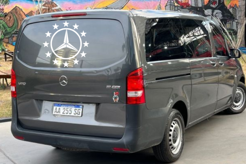 Sticker Sigla Mercedes cu stele