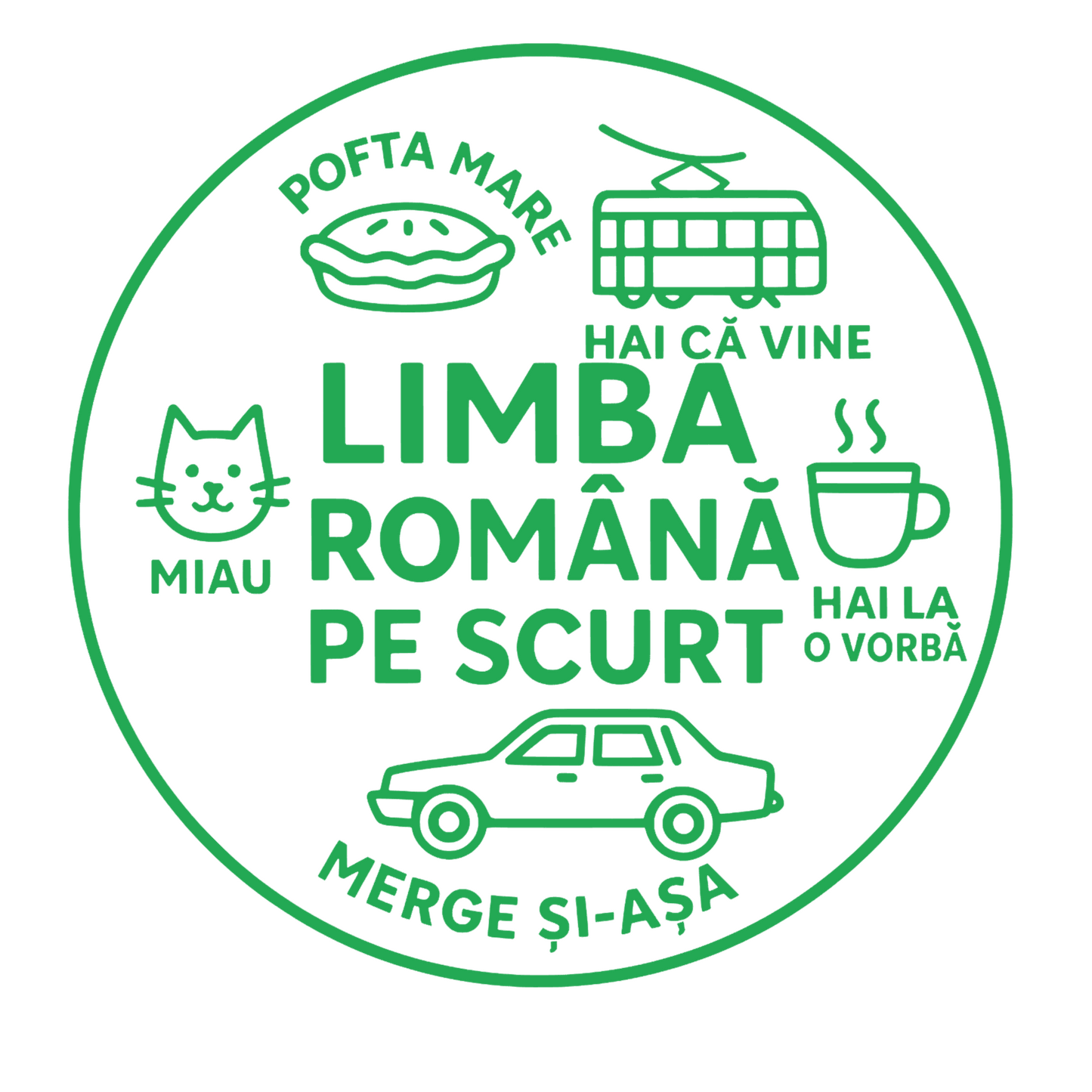 Sticker decorativ amuzant, limba romana pe scurt