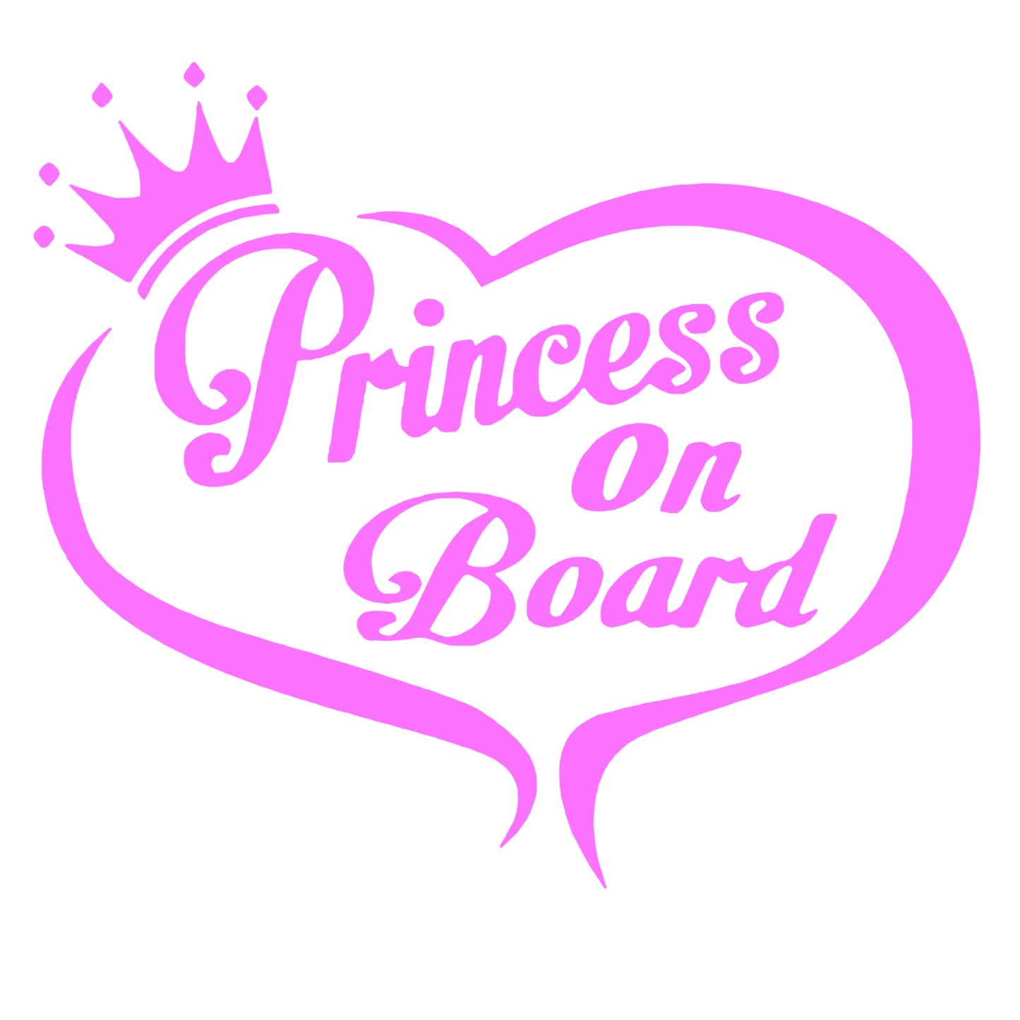 Sticker auto Princess on board cu inima