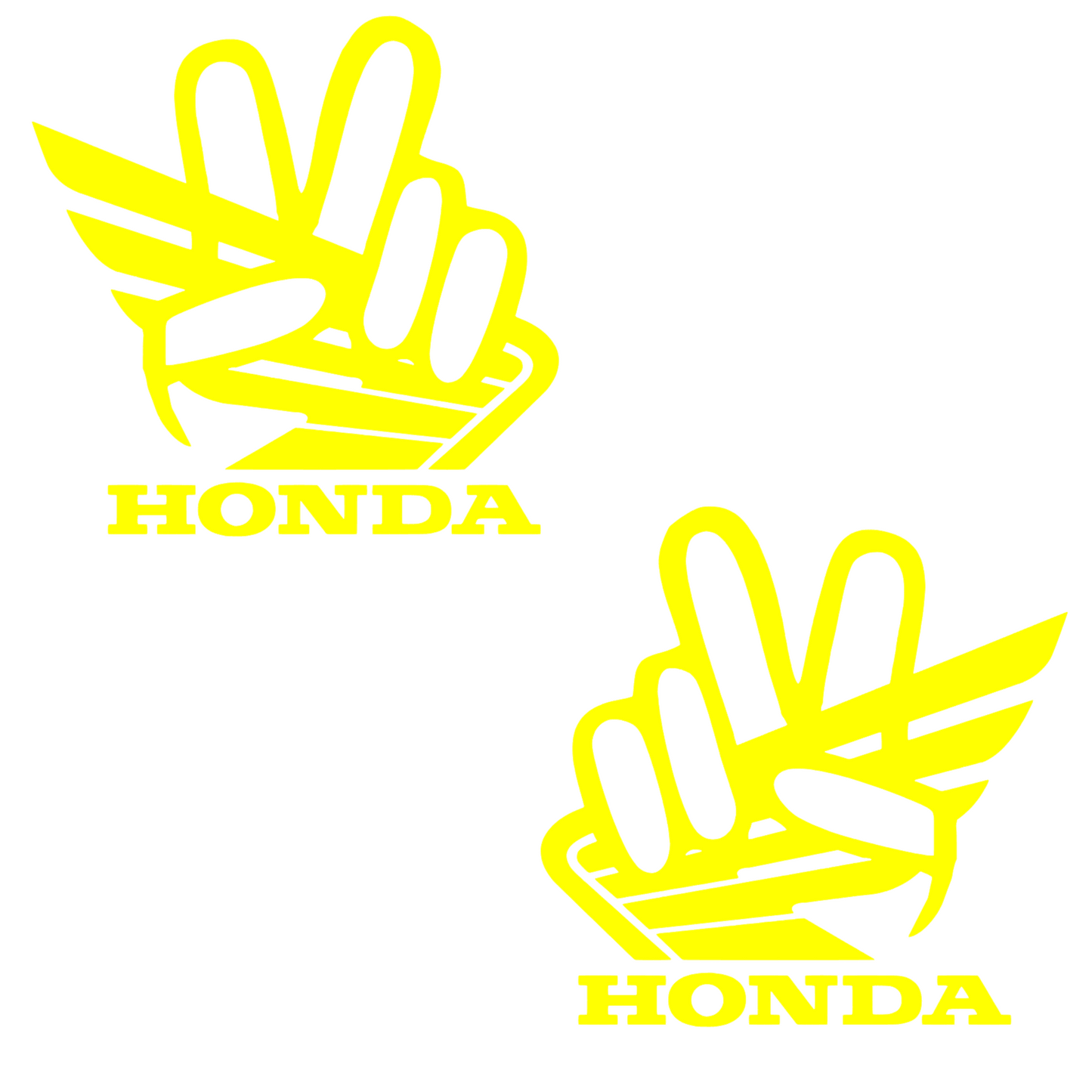 Set 2 stickere decorative, rezistente, auto sau moto, logo Honda cu semnul pacii, stanga si dreapta