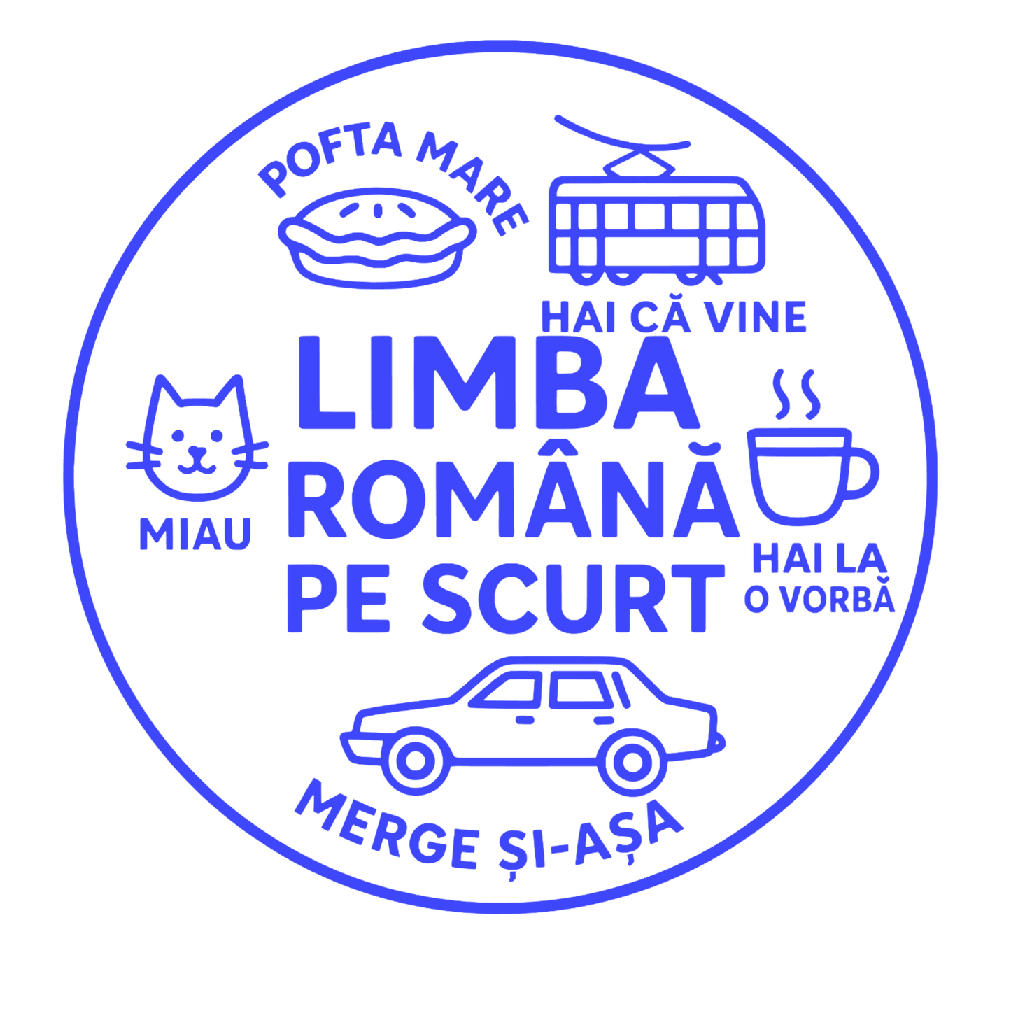 Sticker decorativ amuzant, limba romana pe scurt