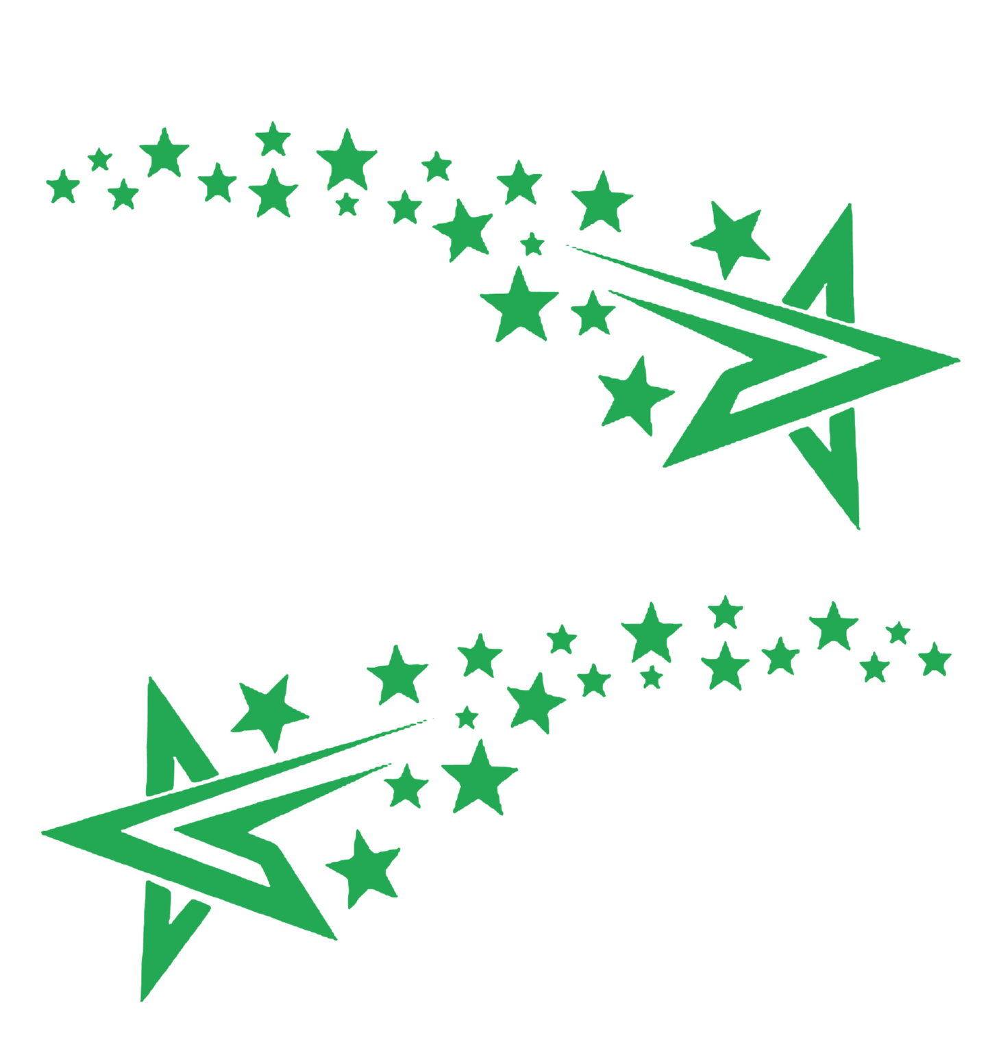 Set 2 stickere auto, stea meteorica, rezistente la apa si UV