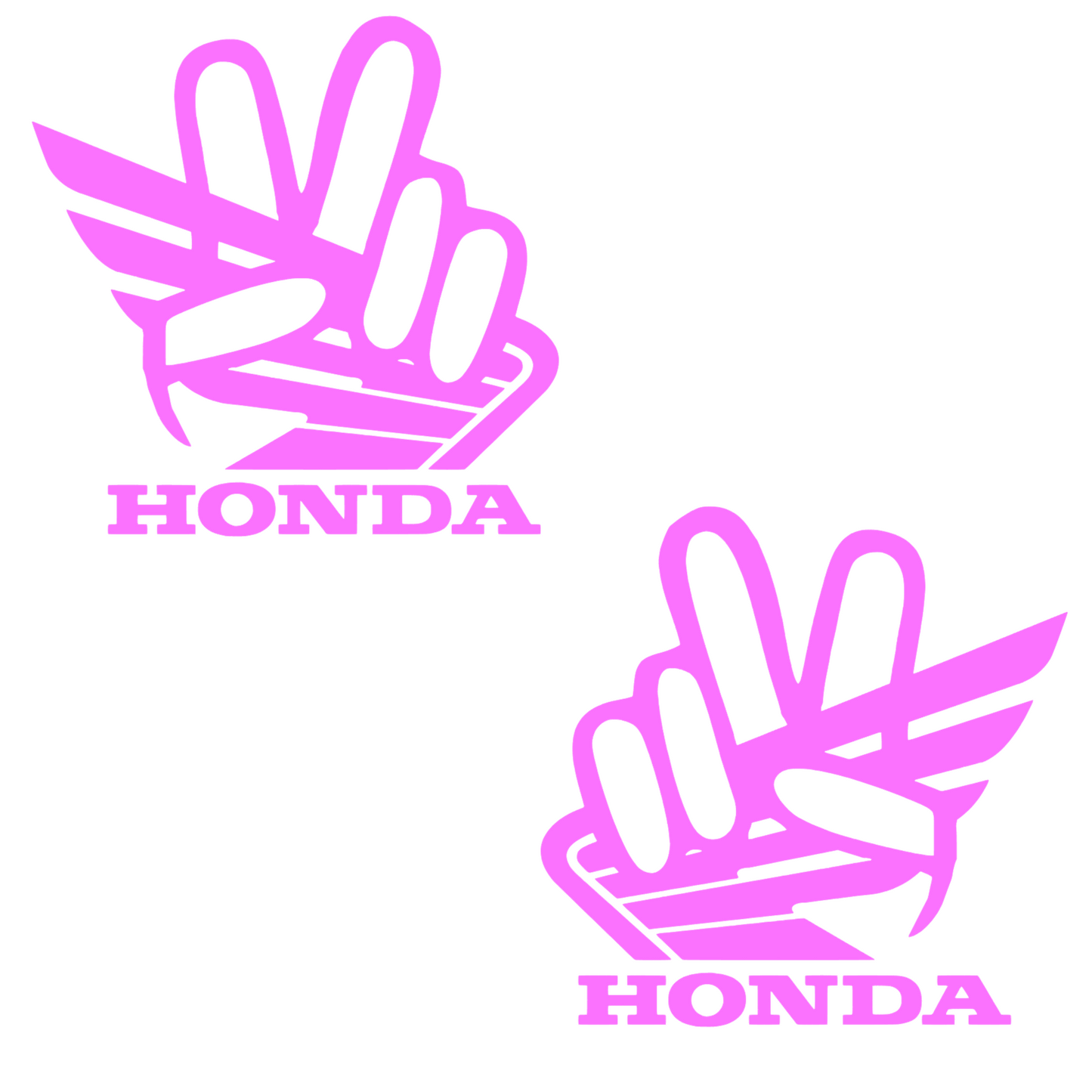 Set 2 stickere decorative, rezistente, auto sau moto, logo Honda cu semnul pacii, stanga si dreapta