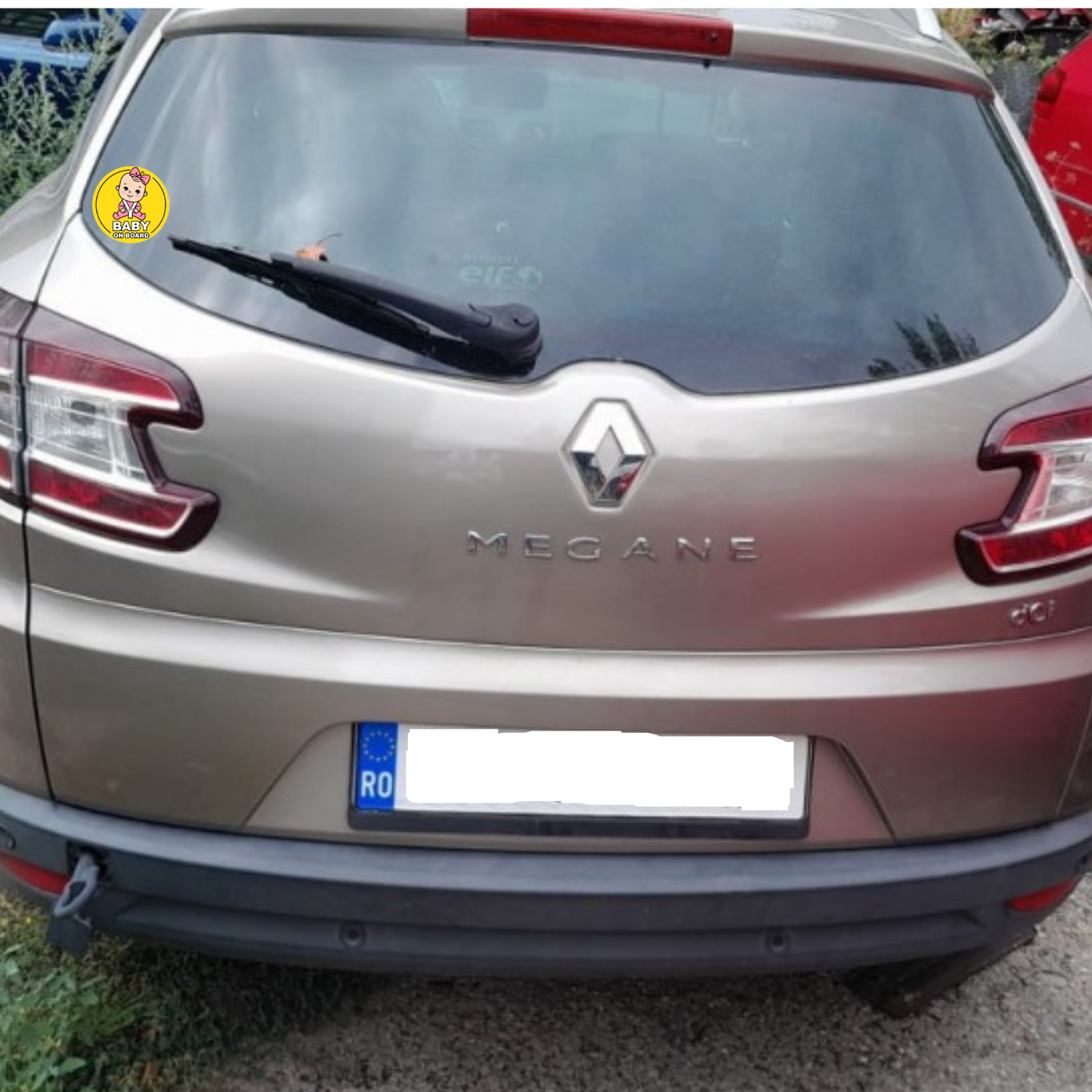 Sticker auto rezistent, baby on board, fetita in centura