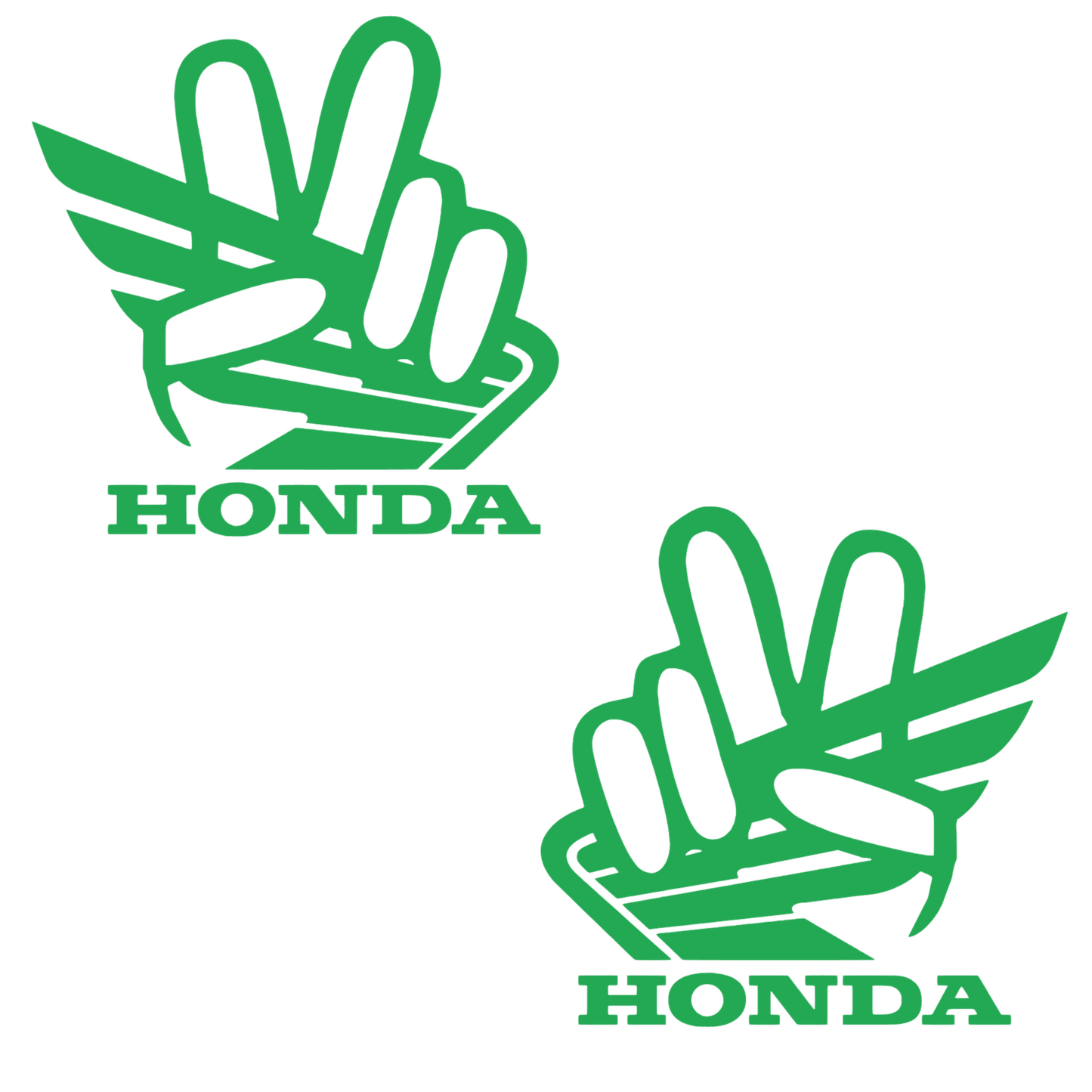 Set 2 stickere decorative, rezistente, auto sau moto, logo Honda cu semnul pacii, stanga si dreapta