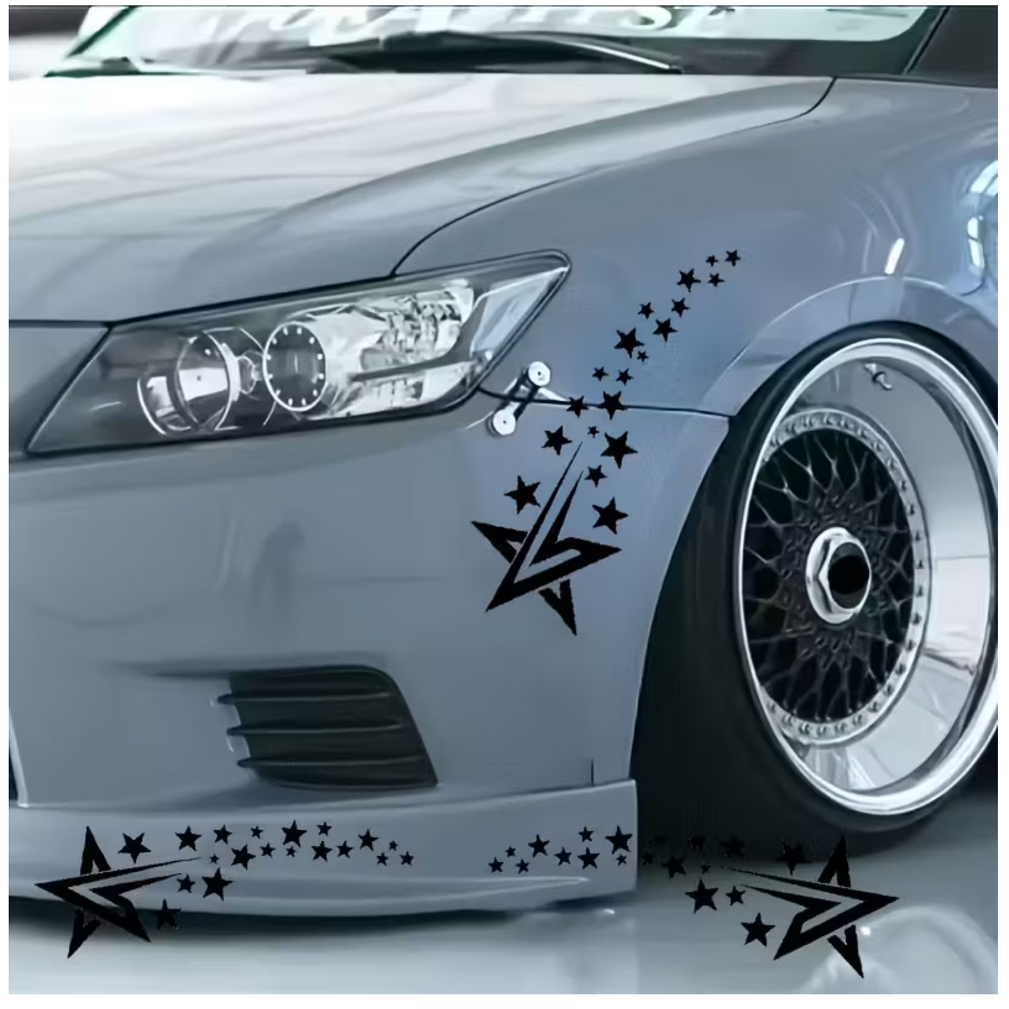 Set 2 stickere auto, stea meteorica, rezistente la apa si UV