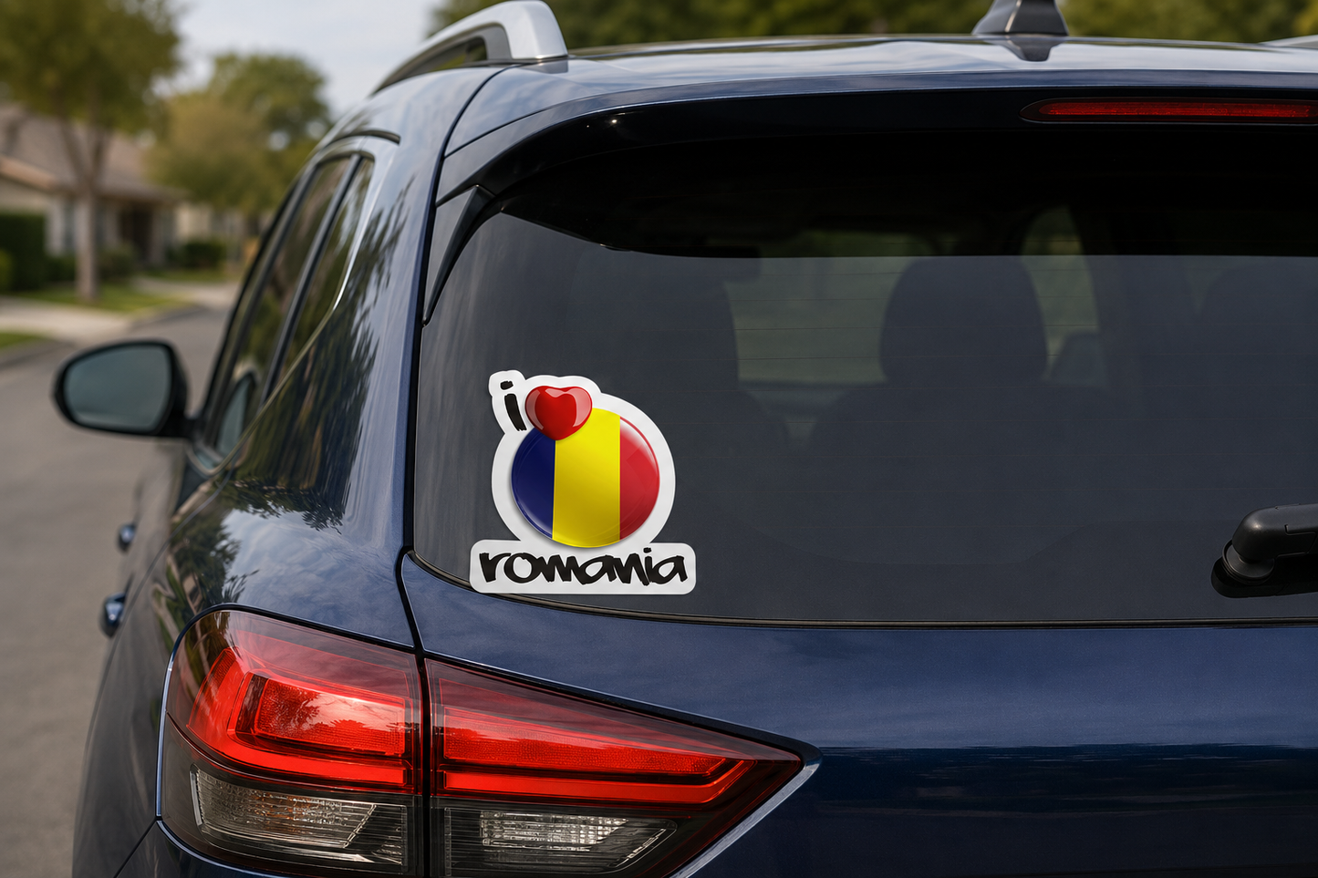 Sticker decorativ rezistent, I Love Romania
