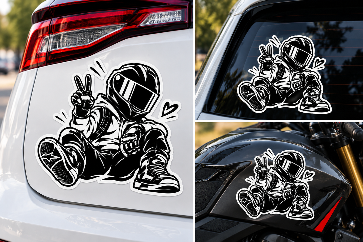 Set 2 Stickere Moto Biker Chill – Rider Peace