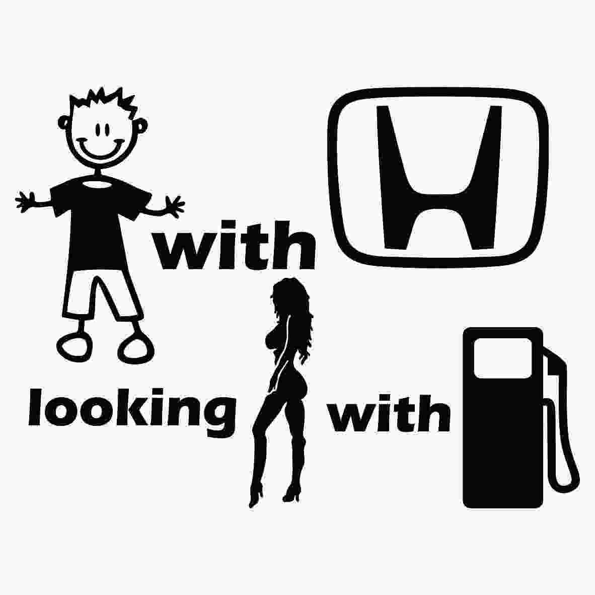 Sticker Baiat cu Honda caut fata cu benzina