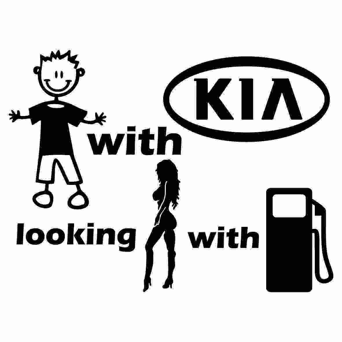 Sticker Baiat cu Kia caut fata cu benzina