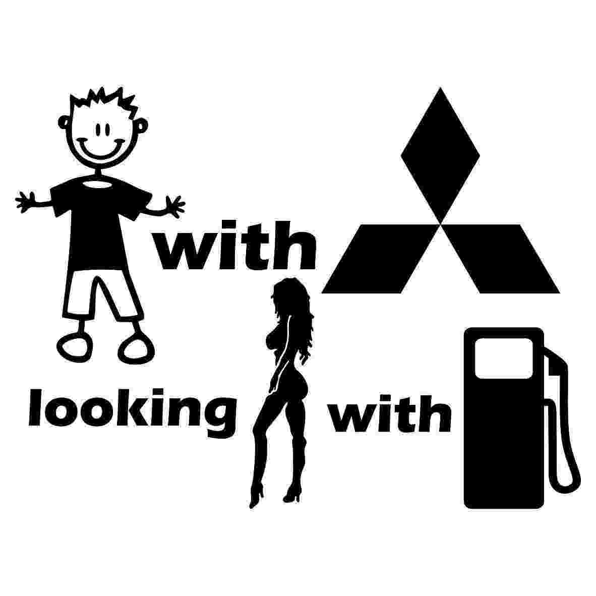 Sticker Baiat cu Mitsubishi cauta fata cu benzina