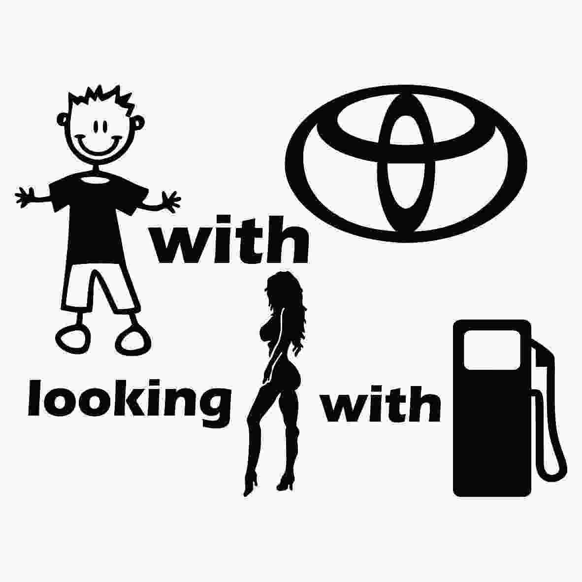 Sticker Baiat cu Toyota cauta fata cu benzina