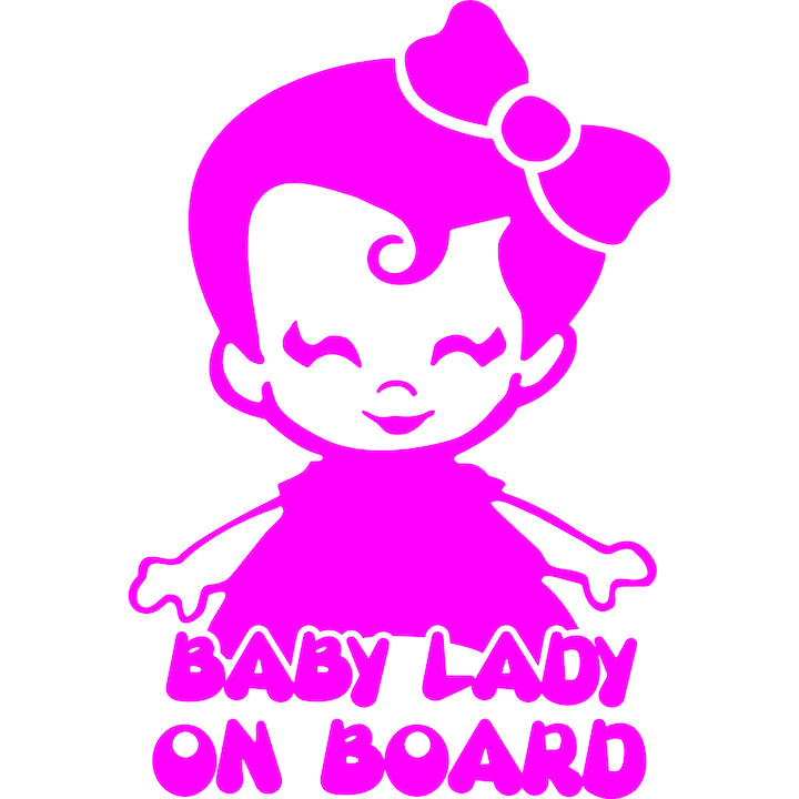 Sticker auto rezistent Baby lady on board
