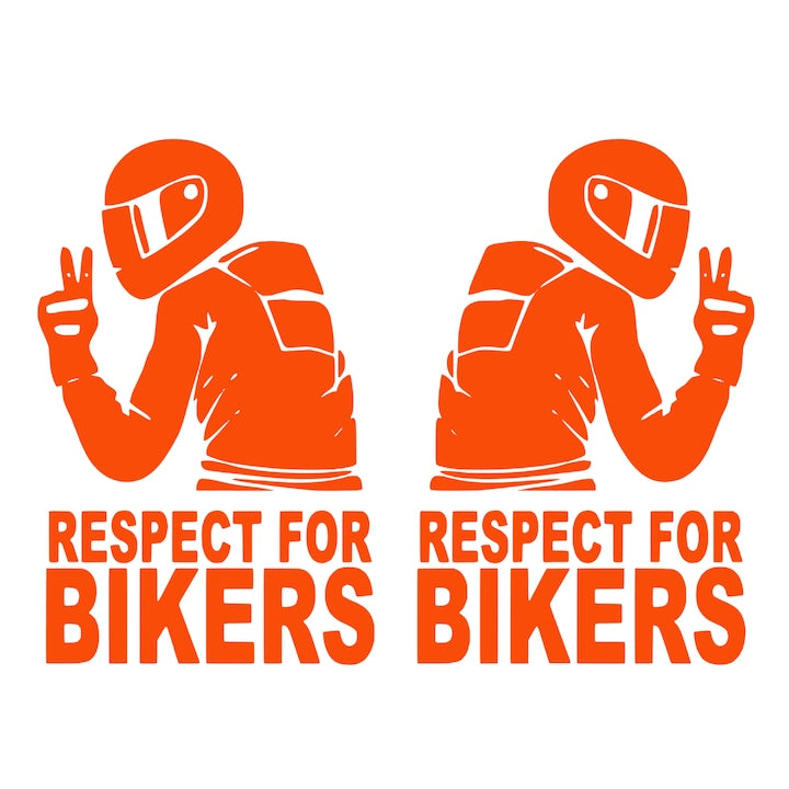 Set 2 Stickere auto moto Respect For Bikers stanga si dreapta