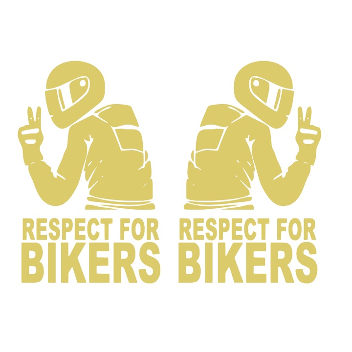 Set 2 Stickere auto moto Respect For Bikers stanga si dreapta