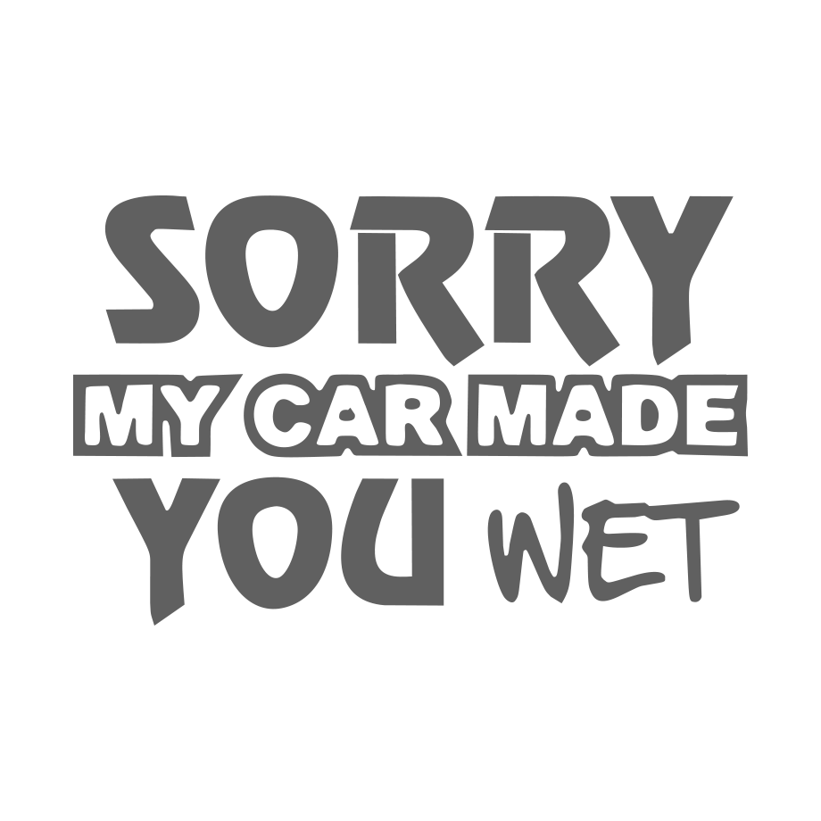Sticker Sorry, my car made you wet
