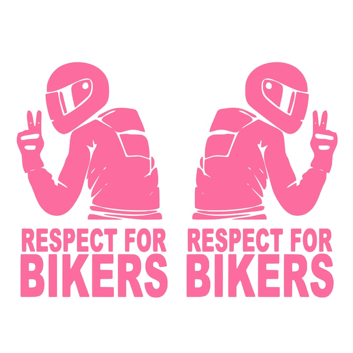 Set 2 Stickere auto moto Respect For Bikers stanga si dreapta