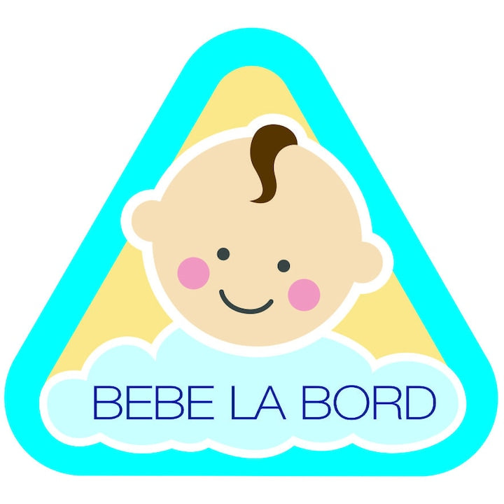 Sticker auto, baby on board, baietel