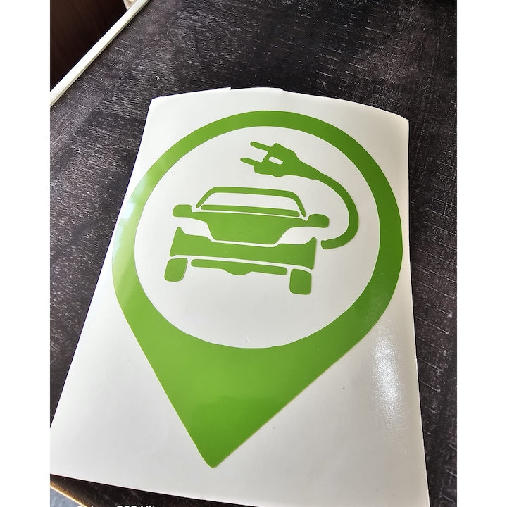 Sticker auto masina electrica, rezistent la apa si UV, model 1
