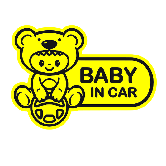 Sticker auto moto decorativ, tuning, rezistent la apa si UV, scris Baby in car
