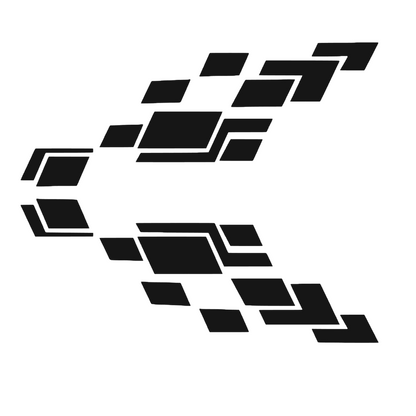 Set 2 stickere stanga si dreapta auto decorativ, rezistent la apa si UV. pentru laterale, model patrate