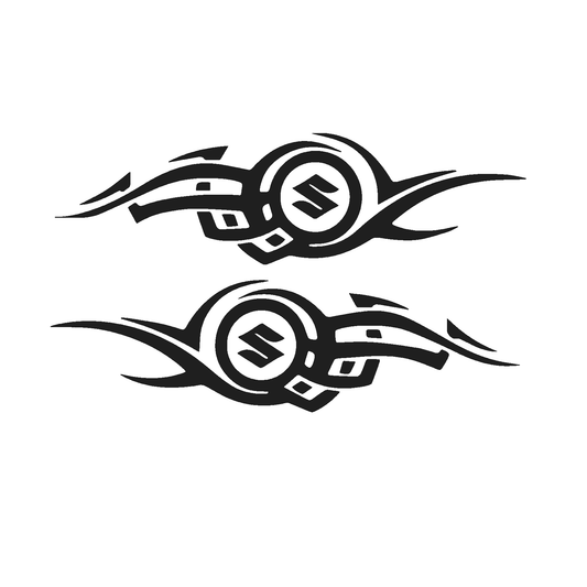 Set 2 stickere auto moto, decorative, Suzuki tribal