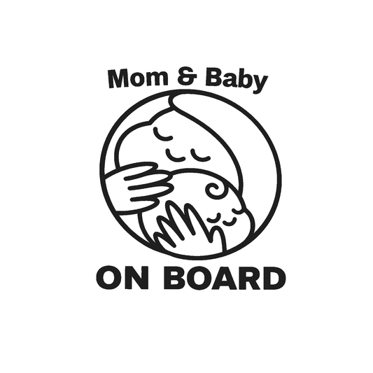 Sticker auto rezistent, mom and baby on board