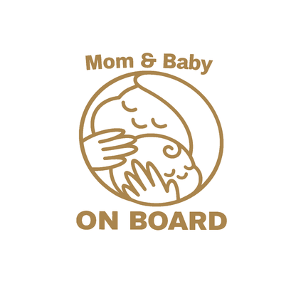 Sticker auto rezistent, mom and baby on board