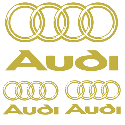 Set 3 stickere Audi cu sigla si scris