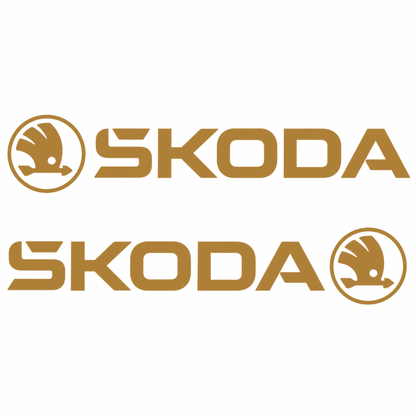 Set 2 stickere SKODA cu siglă și logo