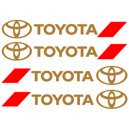 Set 4 Stickere Mânere Toyota – Logo + Accent Roșu Racing 12.5x2cm