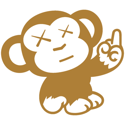 Sticker Maimuță Funny – Monkey Middle Finger, Auto Moto 17cm