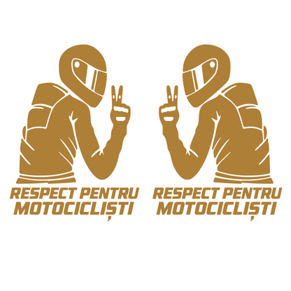 Set 2 Stickere Moto Respect pentru Motocicliști – Stânga + Dreapta
